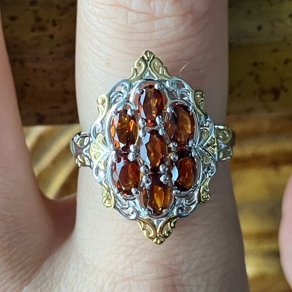 Natural Cherry Citrine Sterling Silver Ring Size 8